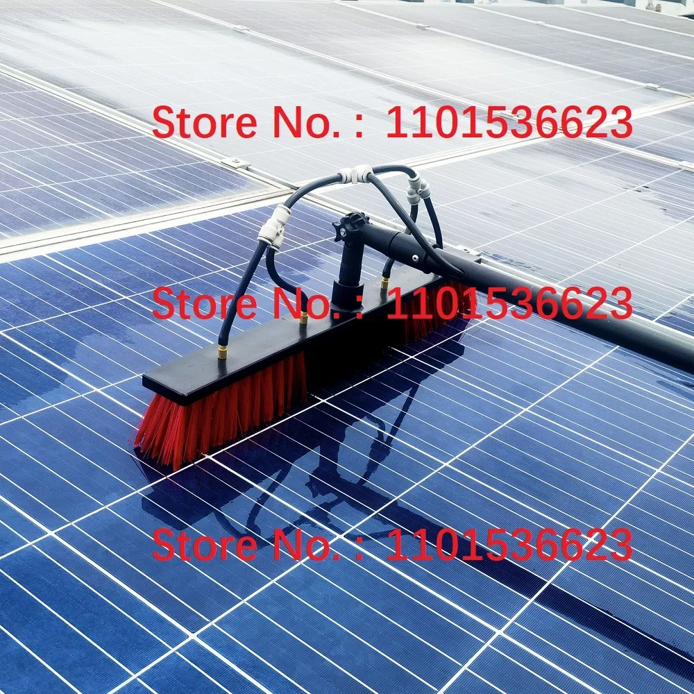 12FT/3.6M Window Glass Cleaning Telescopic Pole Type Photovoltaic Panel Cleaning Brush Water Spraying and Flushing