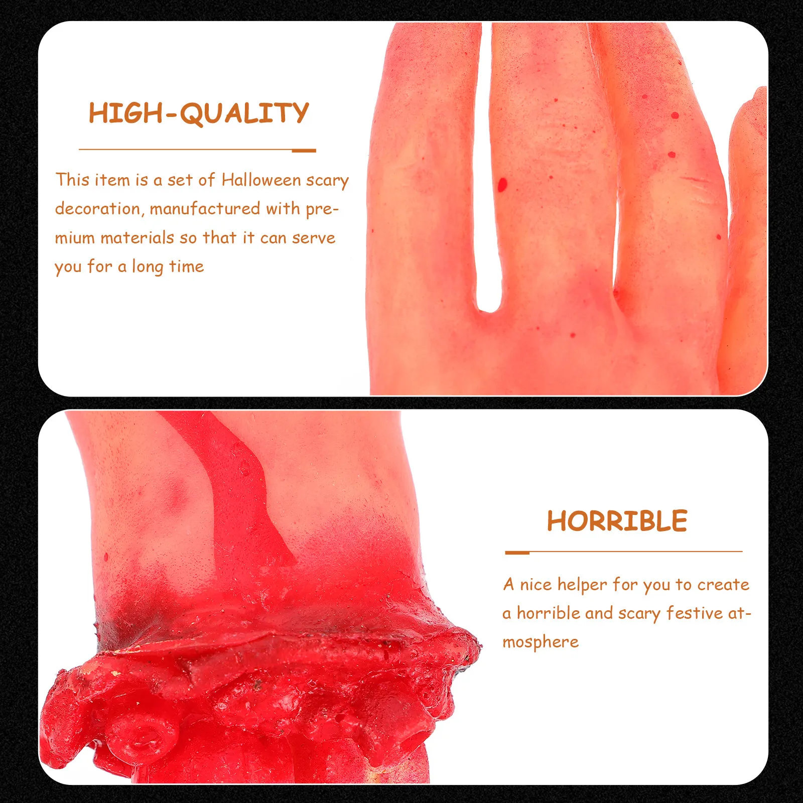 

4Pcs Halloween Severed Hands Feet Set Horror Broken Body Parts Prop Scary Decoration for Haunted House Party Prank Festival
