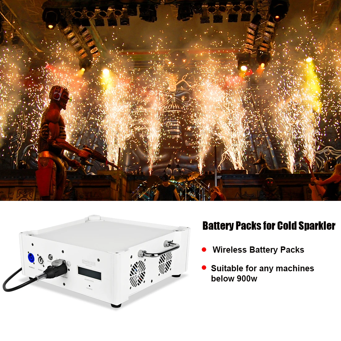 

MOKA SFX Wireless Battery Packs For Cold Spark Machine Portable Battery Base for Cold Sparkler Fountain Recharge Battery Power