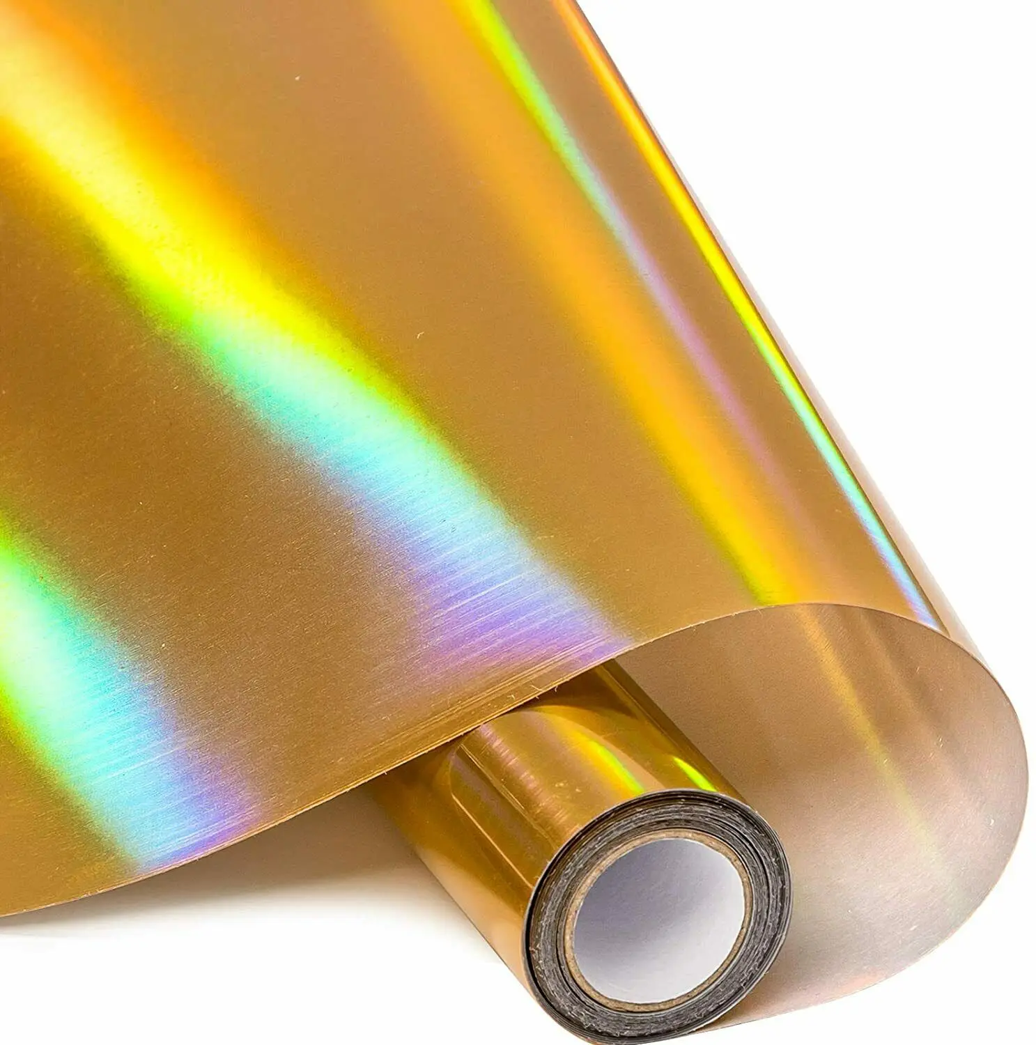 HTVRONT 12X10ft Holographic Metallic Gradient Heat Transfer Vinyl Roll for Cricut DIY T-shirt Printing Craft Iron on HTV Film