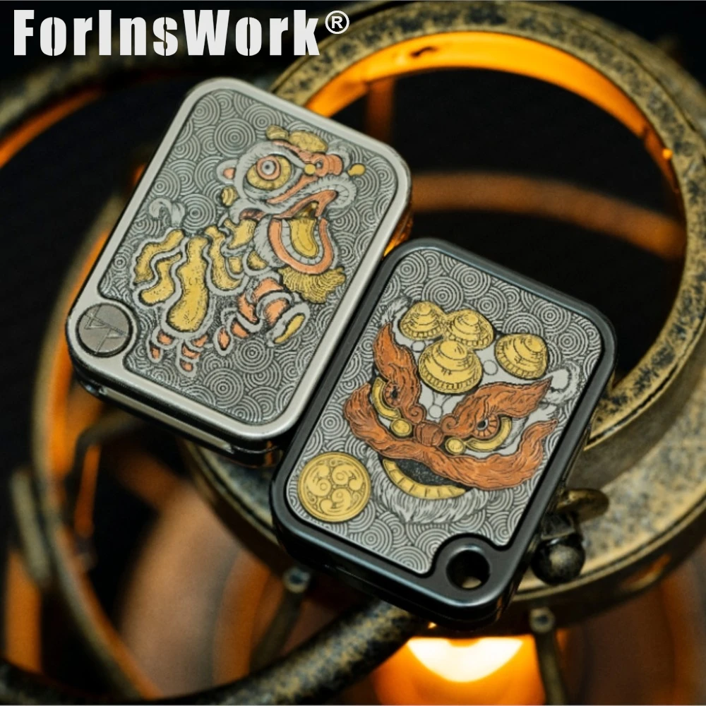 BPMODS EDC Lion Patch The Nine Palaces Grid S.S Mechanical Straight Push Slider Office Desk  Fidgets Slider Table Toys