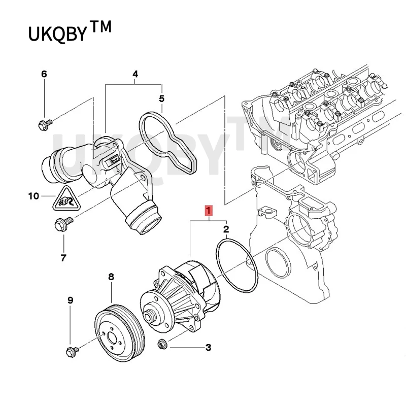 bm w7'E38 728i 728iL 520i M52 M54 523i Cooling system water pump/thermostat Coolant pump mechanical