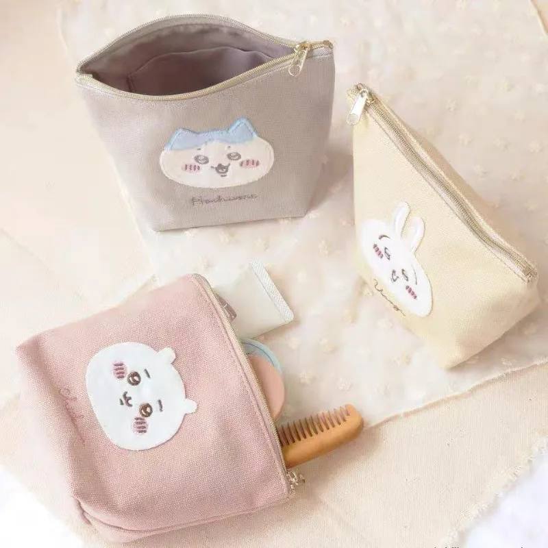 Chiikawa Cosmetic Bag Women Sanitary Napkin Bag Tampon Storage Pouch Cartoon Embroidery Portable Mini Makeup Lipstick Organizer - Image 2