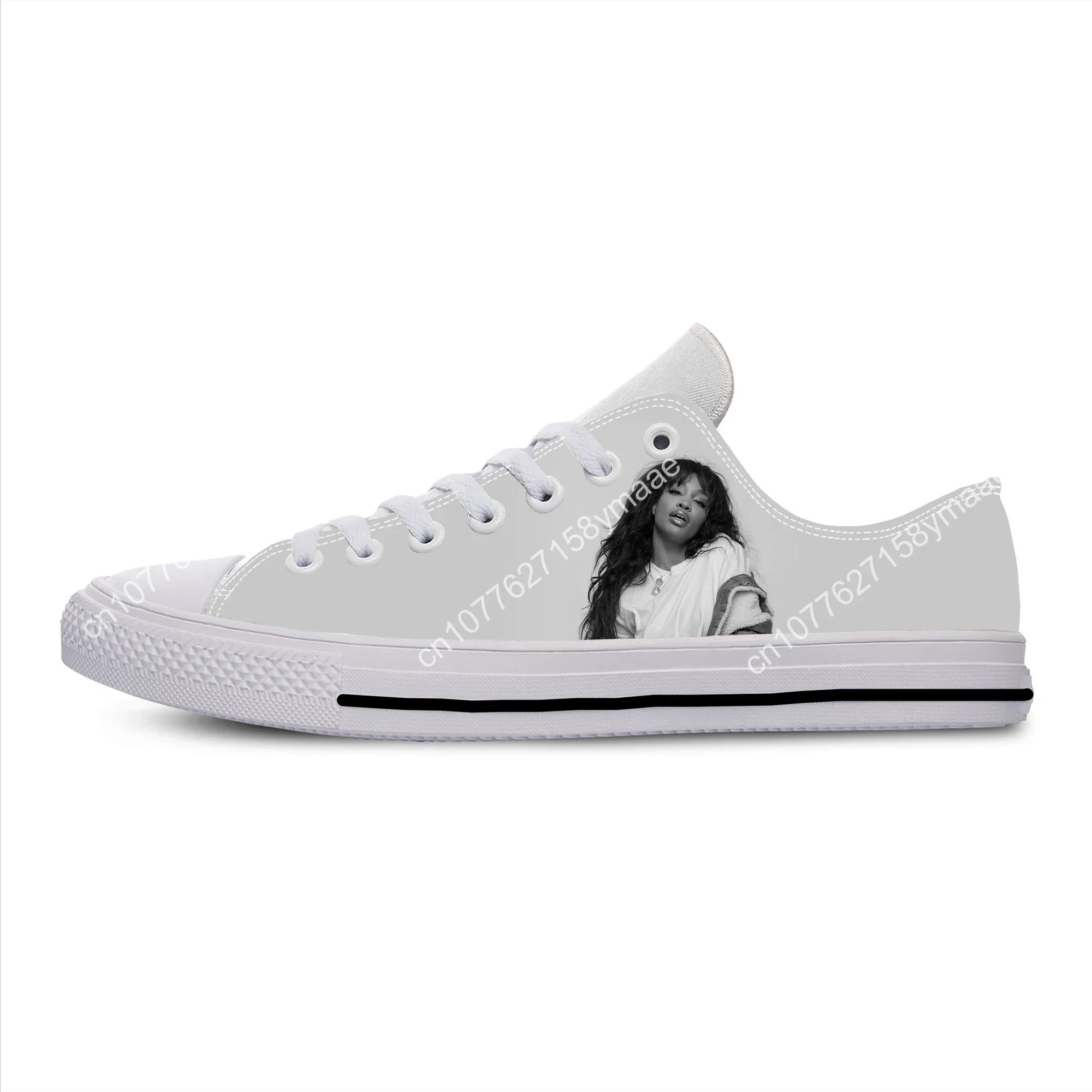 SZA Penyanyi Soul Musik Bruce Ctrl Sepatu Kain Kasual Fashion Lucu Sepatu Kets Pria Wanita Gambar Cetak 3D Ringan Atasan Rendah