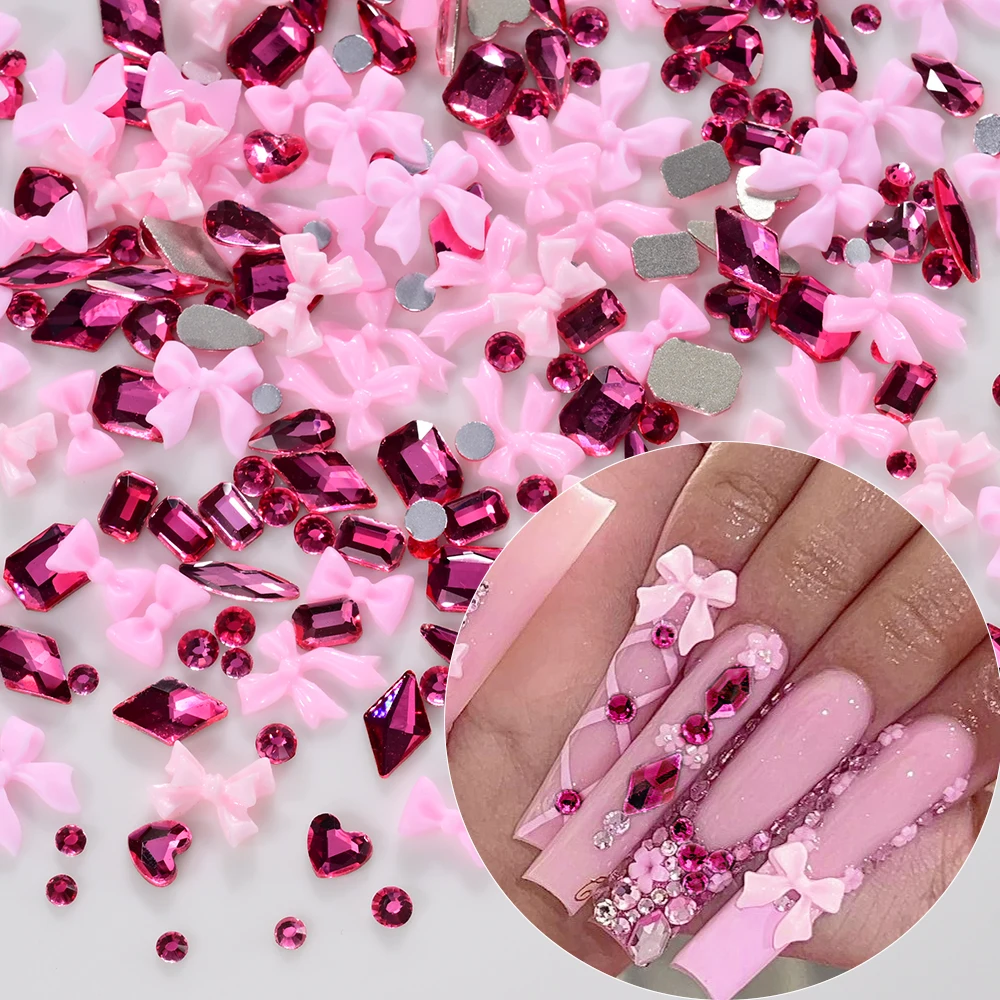 12 sztuk / Pudełko Kolorowe Cukierkowe Mieszane Ozdoby do Paznokci 3D Cukierkowe Serca/Gwiazdy/Księżyce Części do Paznokci Makaroniki Cukierkowe Serca Zestawy do Dekoracji Paznokci