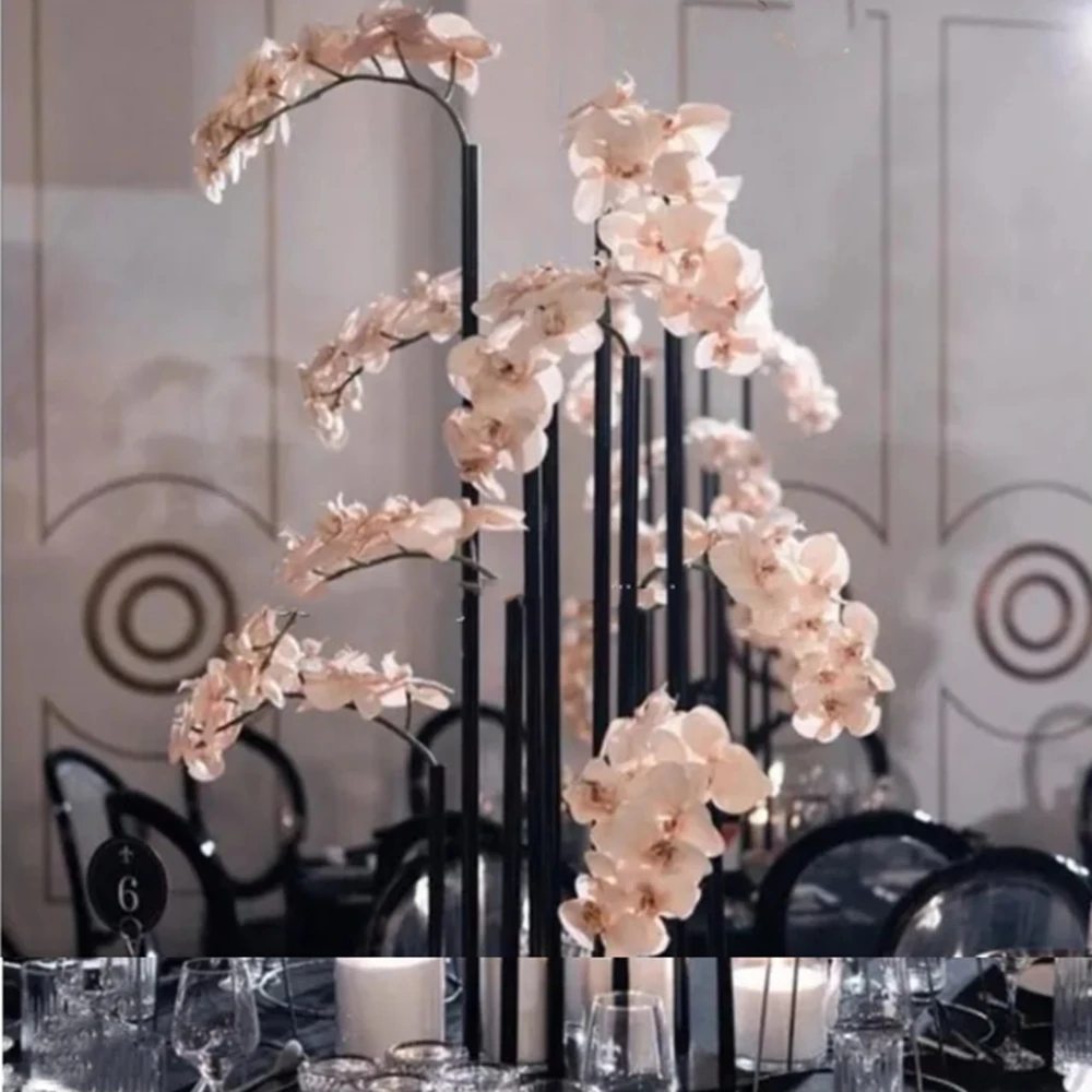 

10pcs )single stem not bud vase long stem nordic wedding vases for flowers metal home decorative white black three head vase