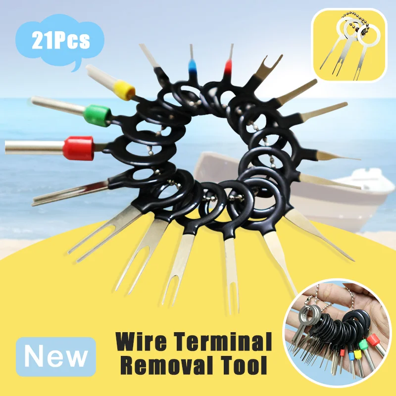 21Pcs Car Plug Terminal Removal Tool Pin Needle Retractor Pick Electrical Wire Puller Hand Tools Kit