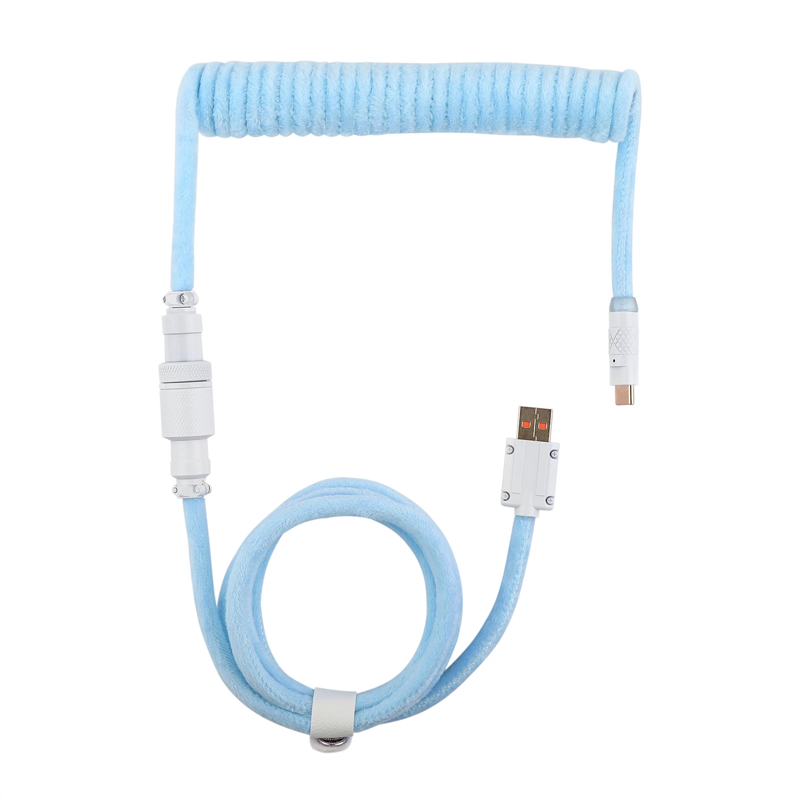 Epomaker FurMix Cable Custom Coiled USB-C to USB-A Cable, 1.5m Double Sleeved Cable for Mechanical Keyboard