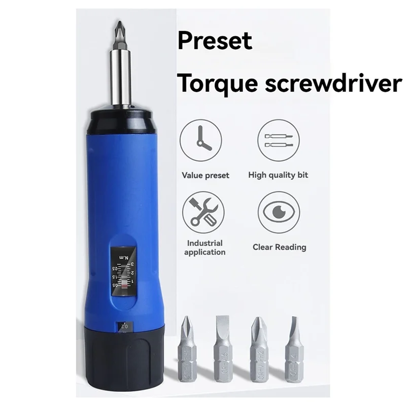 Digital Display Preset Adjustable Torque Screwdriver With 1/4In Drive 4Bits Included With Box Screw Torque Set-B91B