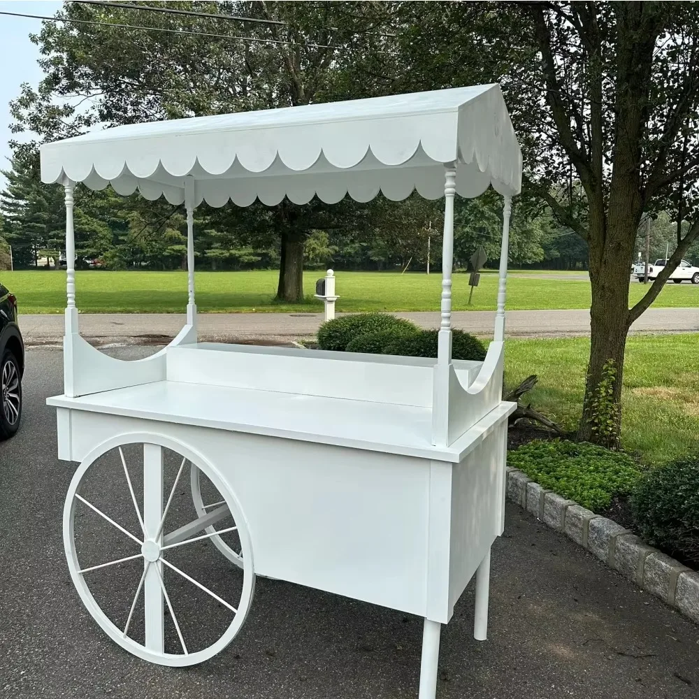 

Party Decoration Event White Dessert Bar Wedding Supplies Mobile Floral Display Party Sweet Candy Cart