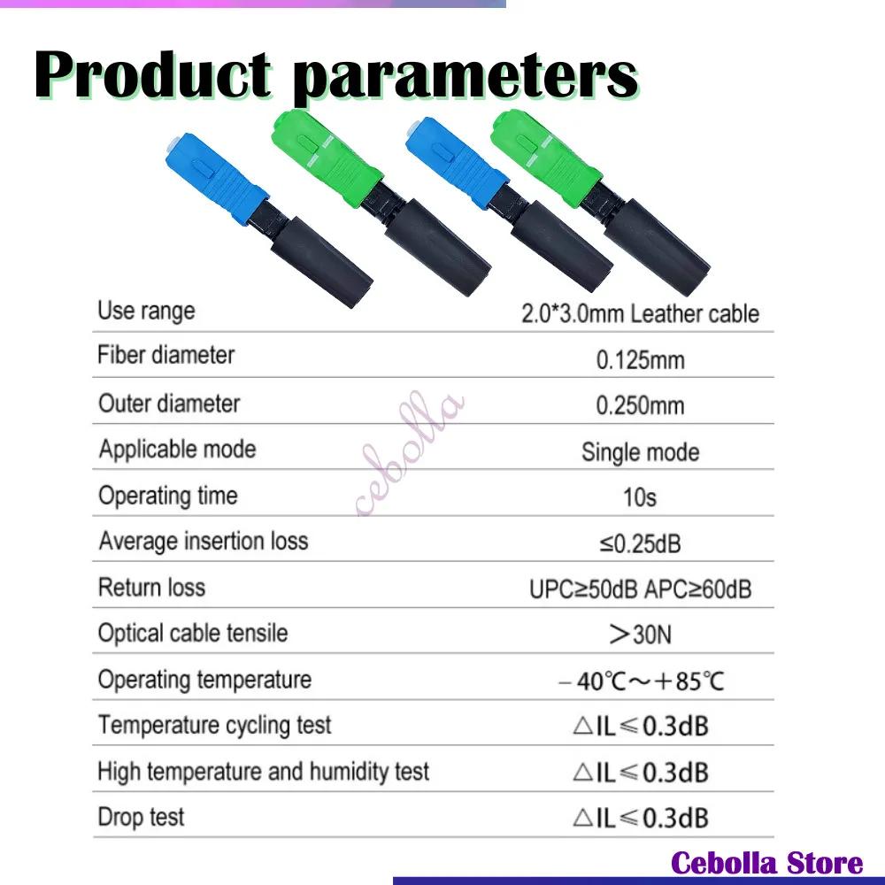 Fiber Optic Fast Connector SC-APC Single Mode Fiber Optic Adapter SC/UPC FTTH SC Field Assembly Fiber Connector SM