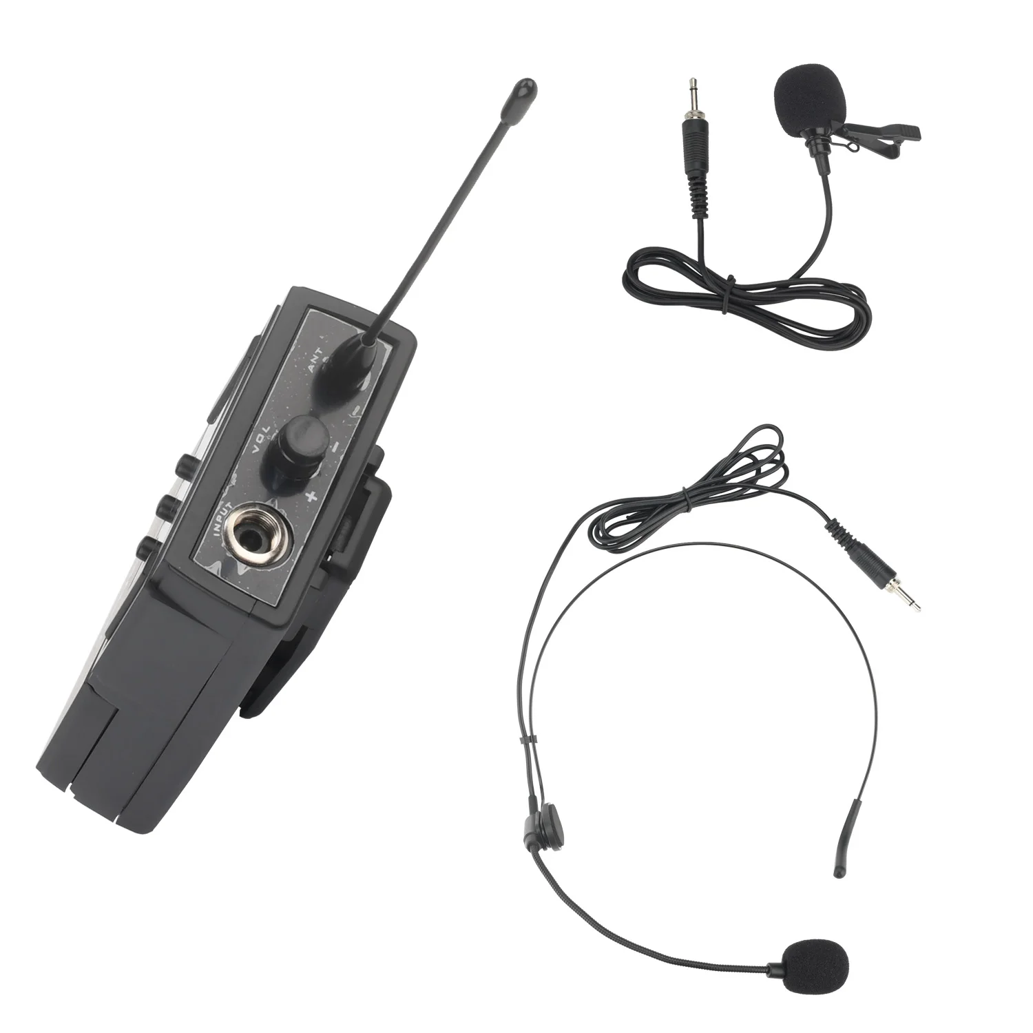 LOMEHO 2 Micro Không Dây Hồng Ngoại Đồng Bộ 2*450 Kênh Bodypack UHF Đa Tần Số Chống Phản Hồi Tắt Tiếng đảng Mic LO-U11H2