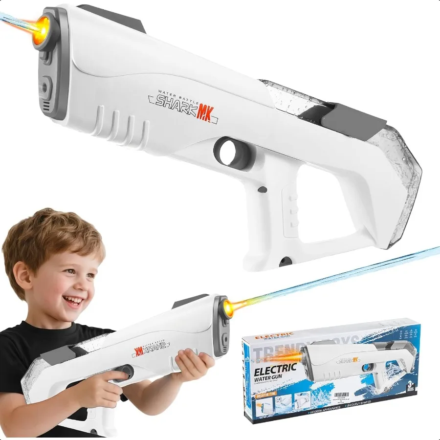 

Electric Water Guns for Adults Automatic Water Blaster Squirt Gun with Water Absorption LED Light 32ft Range Large Capacity Out