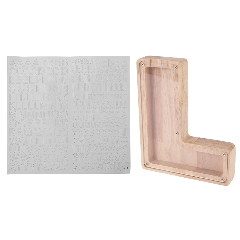 어린이용 나무 맞춤형 돼지 저금통 장난감, 알파벳 돈 항아리 동전, 성인 저축 상자, 편지 장식