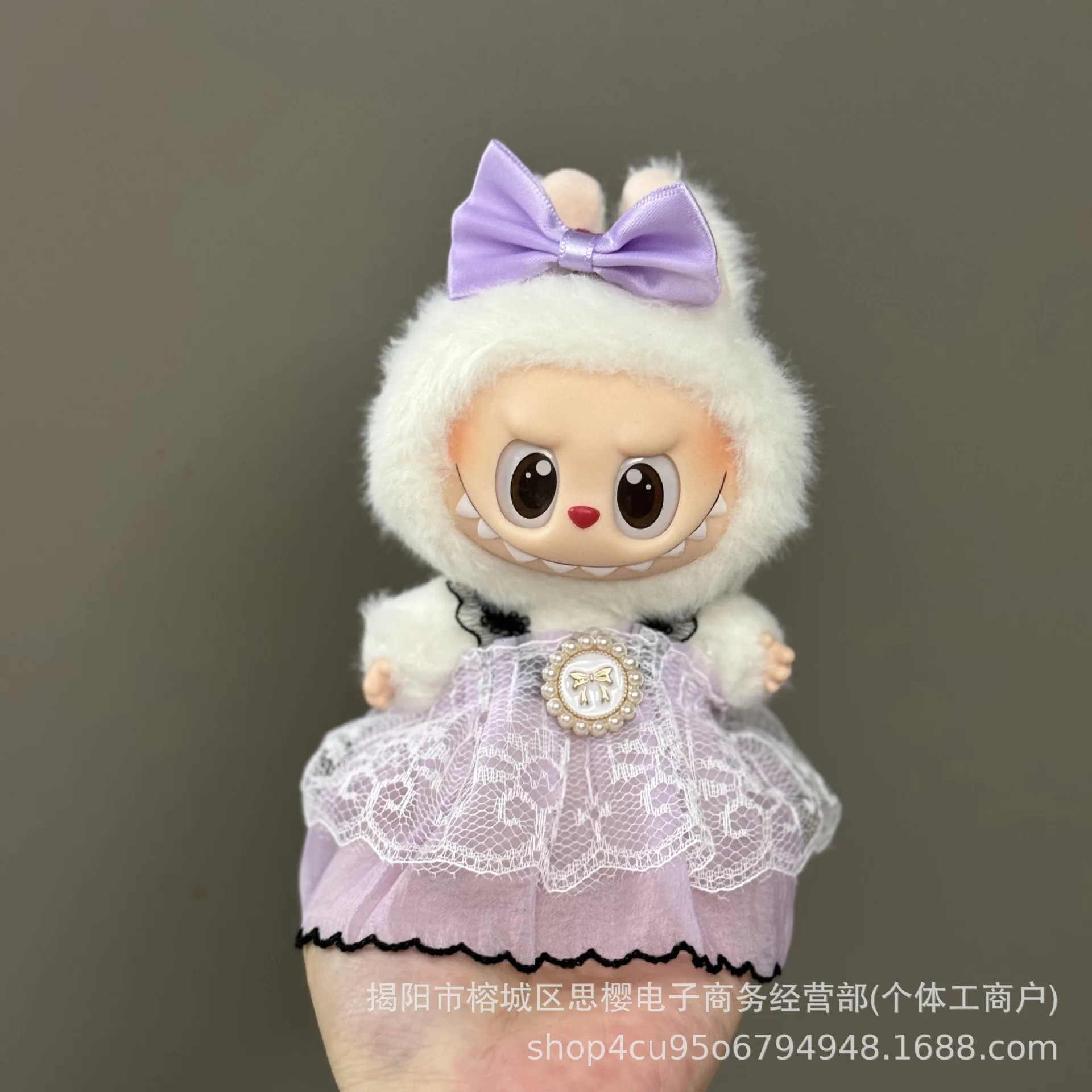 Para labubu v1 v2 v3 sanrio bonito roxo kuromi vestido boneca roupas acessórios ídolo boneca roupas presente do miúdo para labubu ropa