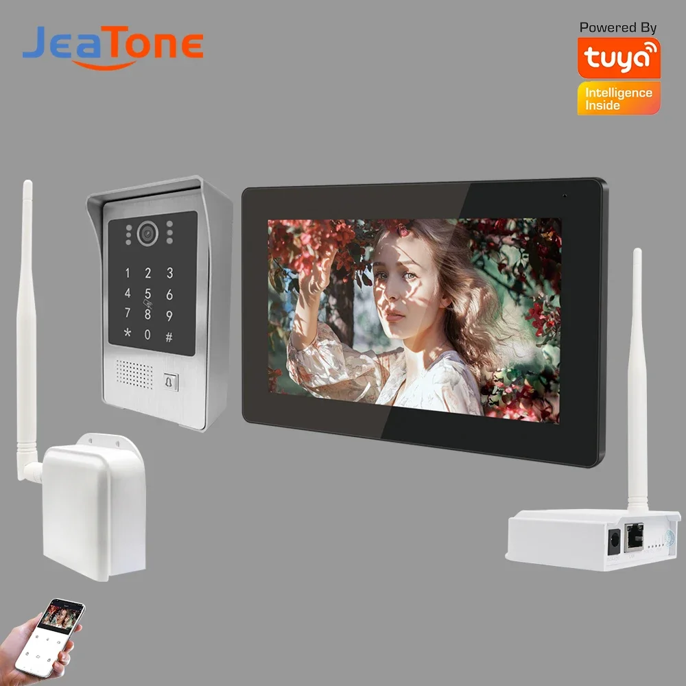 

Jeatone 7Inch Wireless Video Intercom With Two Wifi Box Digital IP Security Protection Video Interphone AHD 720P Camera Doorbell