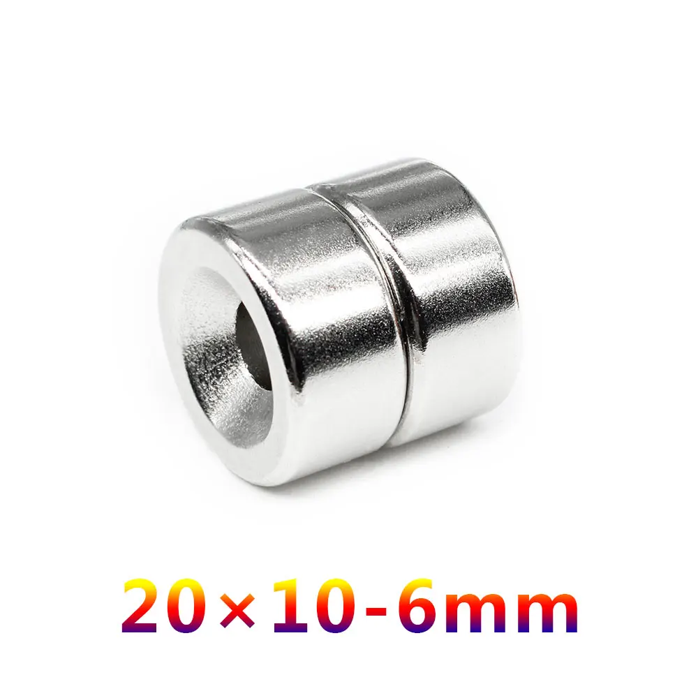 2/5/10/15/20PCS 20x10-6 Disc Rare Earth Neodymium Magnet 20*10 mm Hole 6mm Countersunk Round Magnets Strong N35 20*10-6