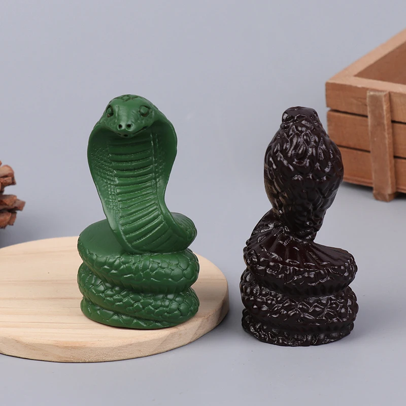 Minture Wooden Snake Statue Chinese Zodiac Feng Shui Figurines Snake Sculpture Luck Success Wealth Desktop Decoration