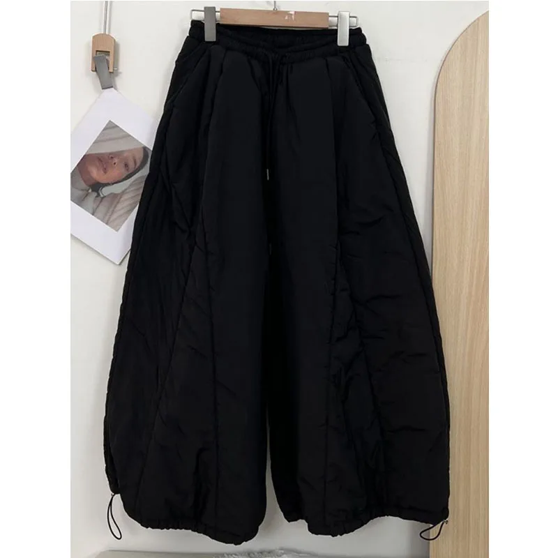 

High Waist Loose Fit Cotton Casual Pants Women's plus Size Korean Sle Winter Faion Straight Leg Pants Casual Wear