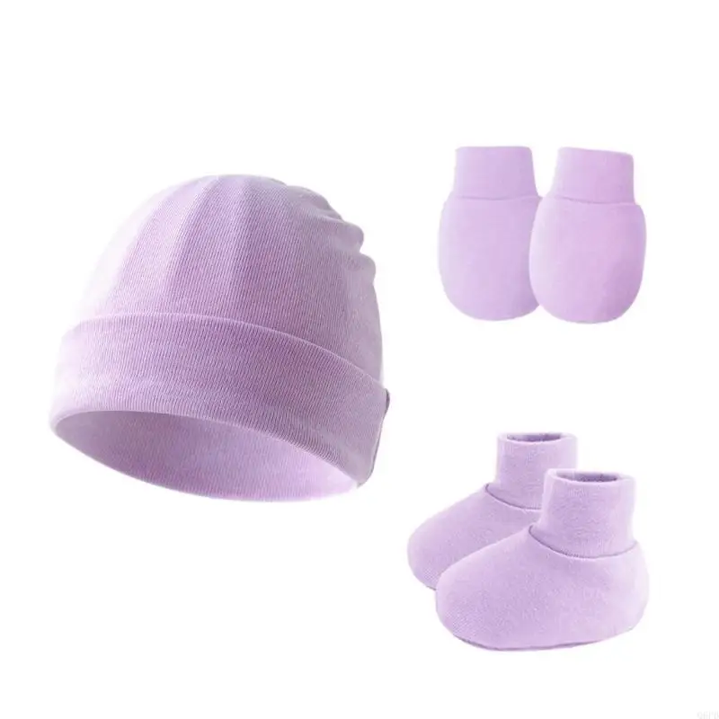 

Необходимая для новорожденных удобная хлопковая шапка с перчатками и носками, дышащий комплект одежды для младенцев, аксессуары