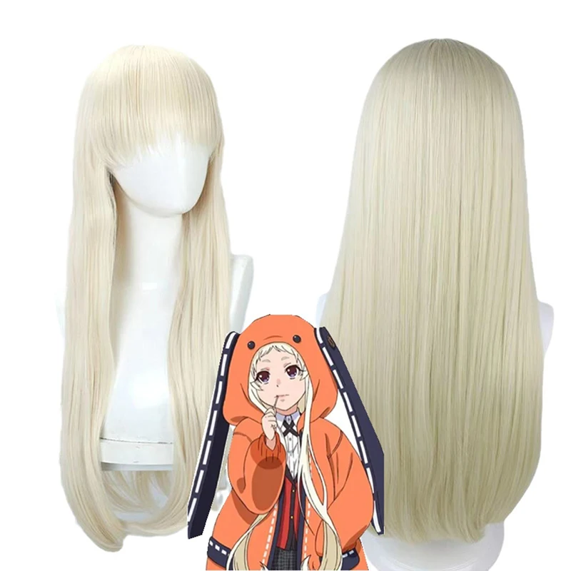 

Yomozuki Runa Role Wig Party Woman Headwear Long Straight Hair Anime Kakegurui Character Modeling Straight Bangs Long Hair