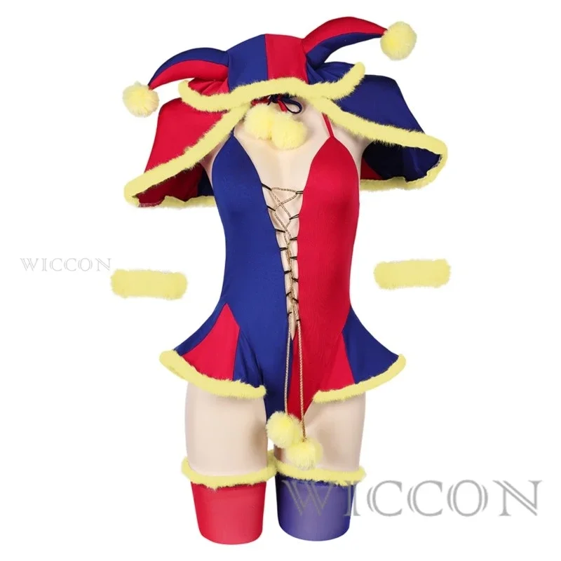 Pomni Jumpsuit Doujin Cosplay The Amazing Digital Circus Cosplay Costume for Adult Halloween Cartoon Cute Circus Outfits