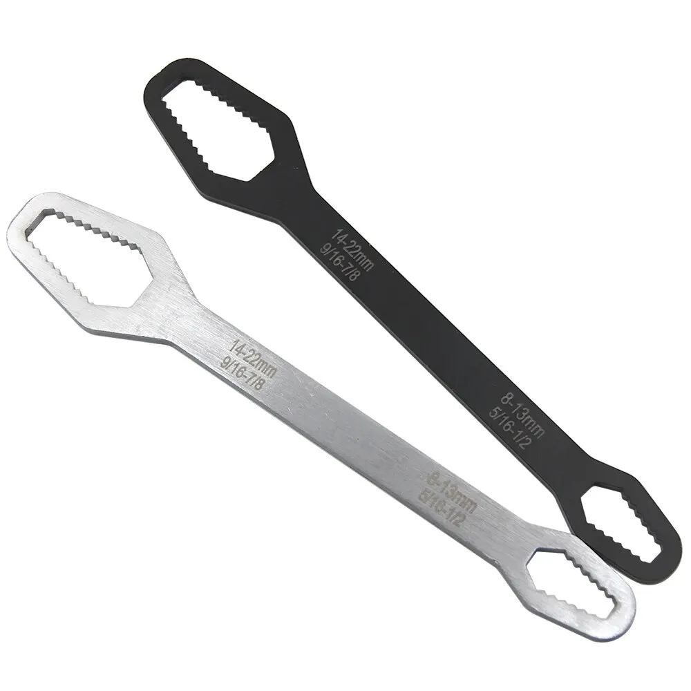 Llave de caja de doble extremo de 5mm de espesor, 8-22mm, Hexagonal, llave sólida de doble extremo para apretar tornillos y tuercas de diámetro múltiple, herramienta