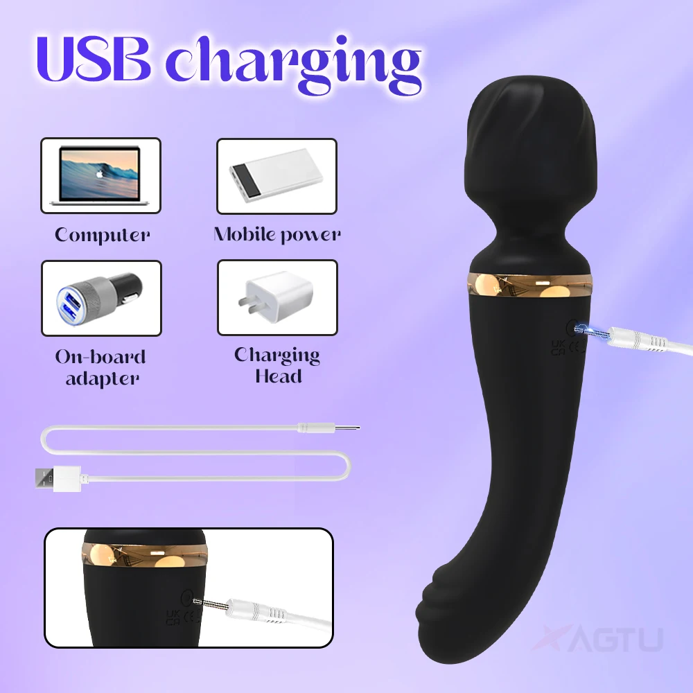 AV Vibrator for Women Vagina Massager USB Rechargeable 2 Motors G Spot Clit Clitoris Stimulator Female Sex Toys Adults Goods
