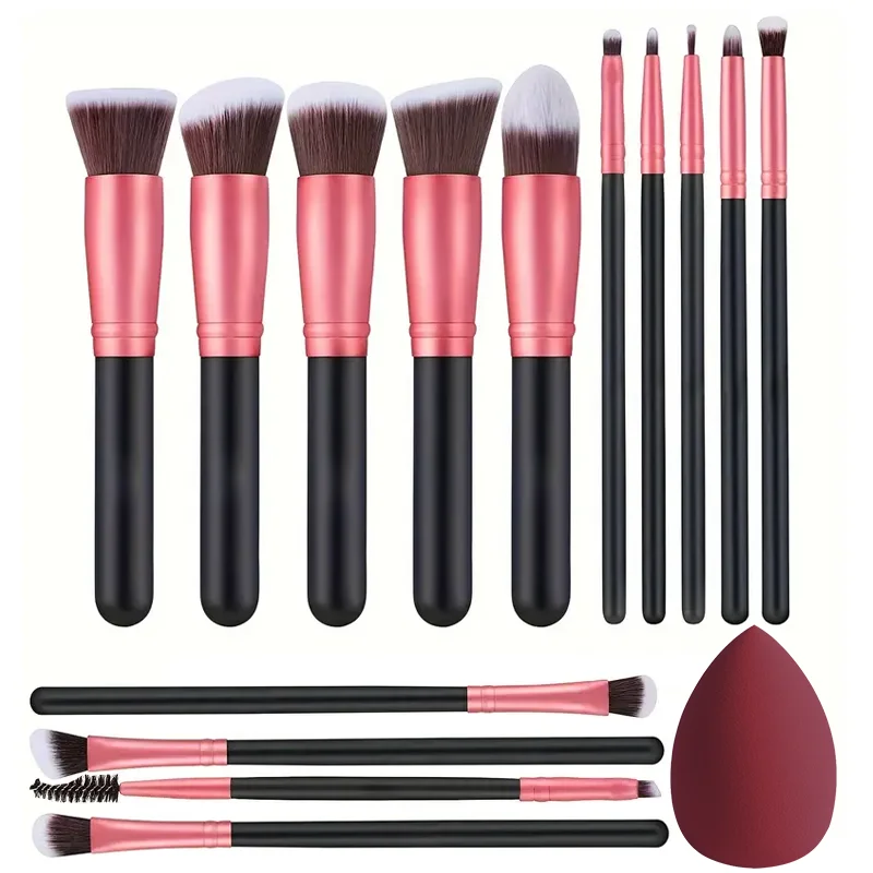 NEUES 14-teiliges Make-up-Pinsel-Set, weich, flauschig, für Foundation, Rouge, Puder, Lidschatten, zum Verblenden, für Damen, Kosmetik, Schönheitswerkzeug, Weihnachtsgeschenk