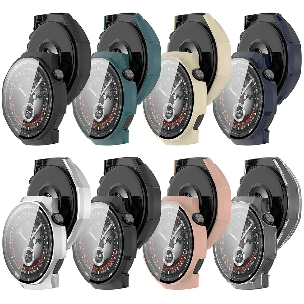 

Glass+Case Anti-scratch Protective Bumper Shell PC Case+Tempered Glass Screen Protective Case for Huawei Watch GT5 Pro 46MM/42MM