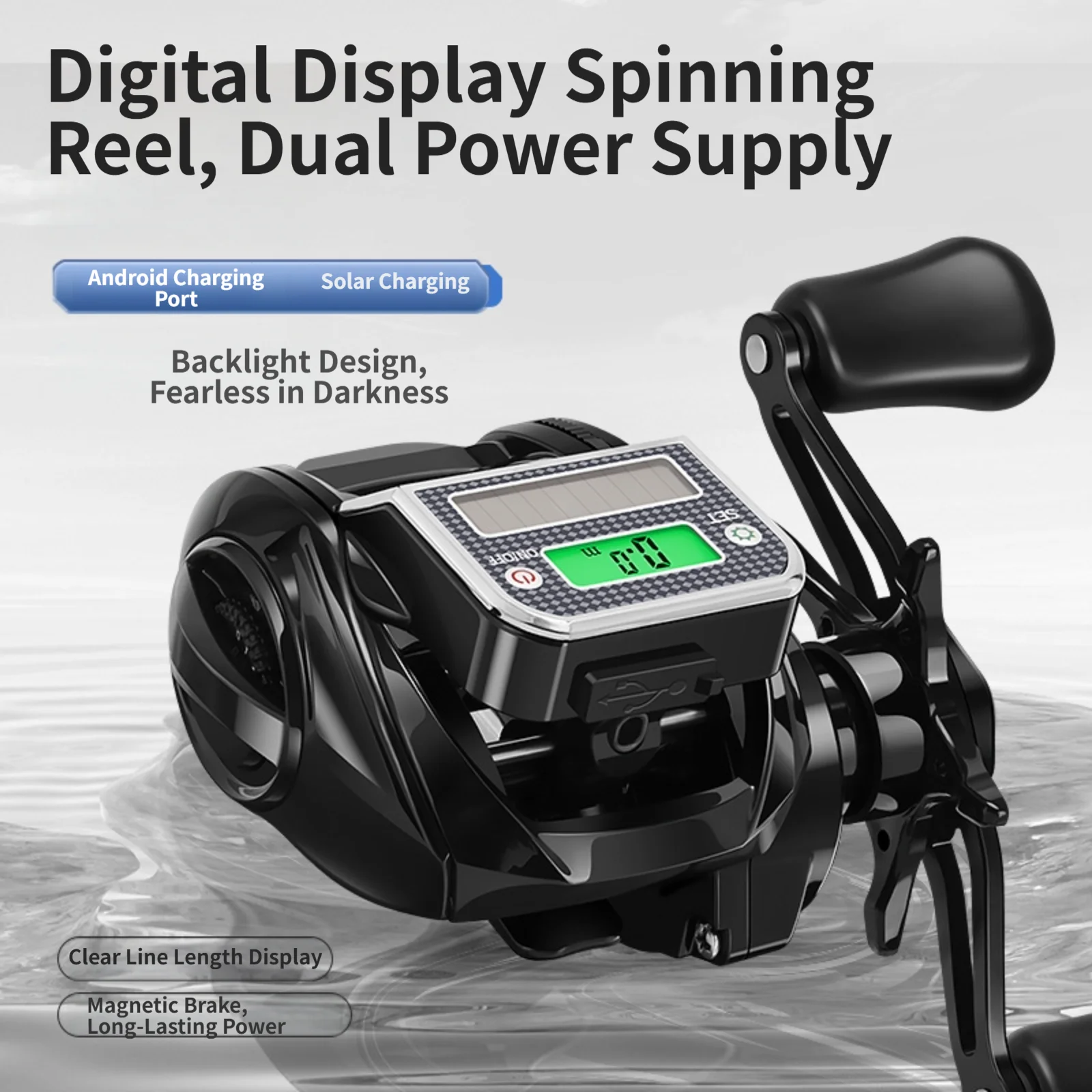 Digital Baitcasting Reel 7.3:1 5+1 Bearings For Boat For Bridge For Raft Fishing Magnetic Brake Fishing Wheel Accessories