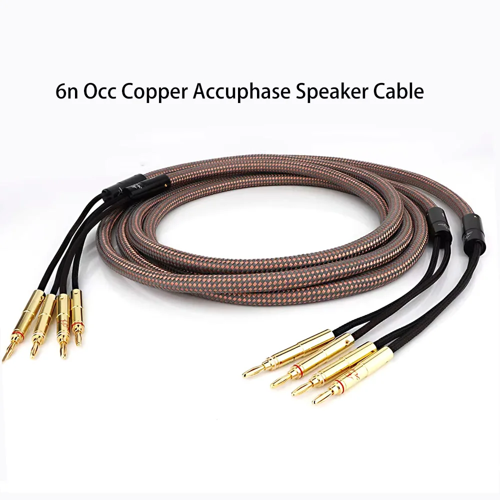 

Pair Accuphase OCC Copper Hi-End speaker cable Audio loudspeaper Cable with Gold plated banana plug