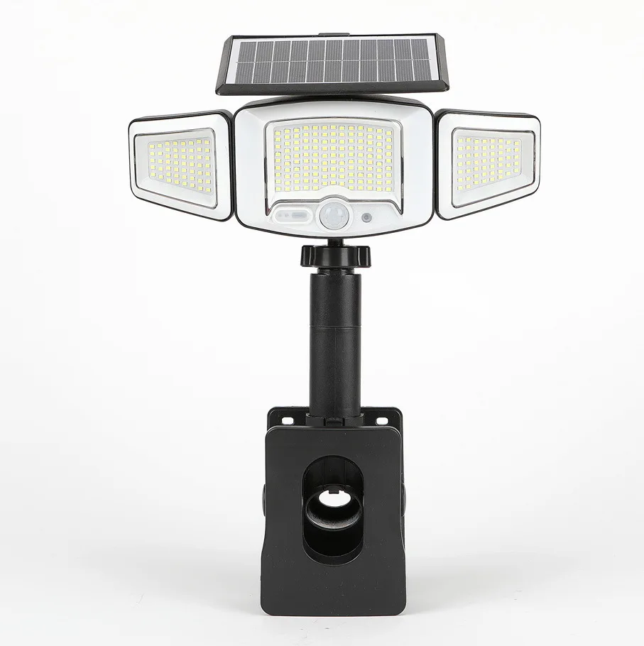 Solar three-head vertical clip light Outdoor lighting Garden light Garden street light Human body waterproof super bright automa