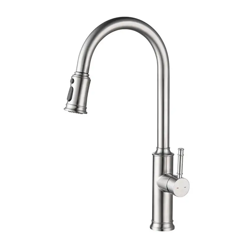 Pull Out Spray Kitchen Faucet with Adjustable Settings and Easy Installation
