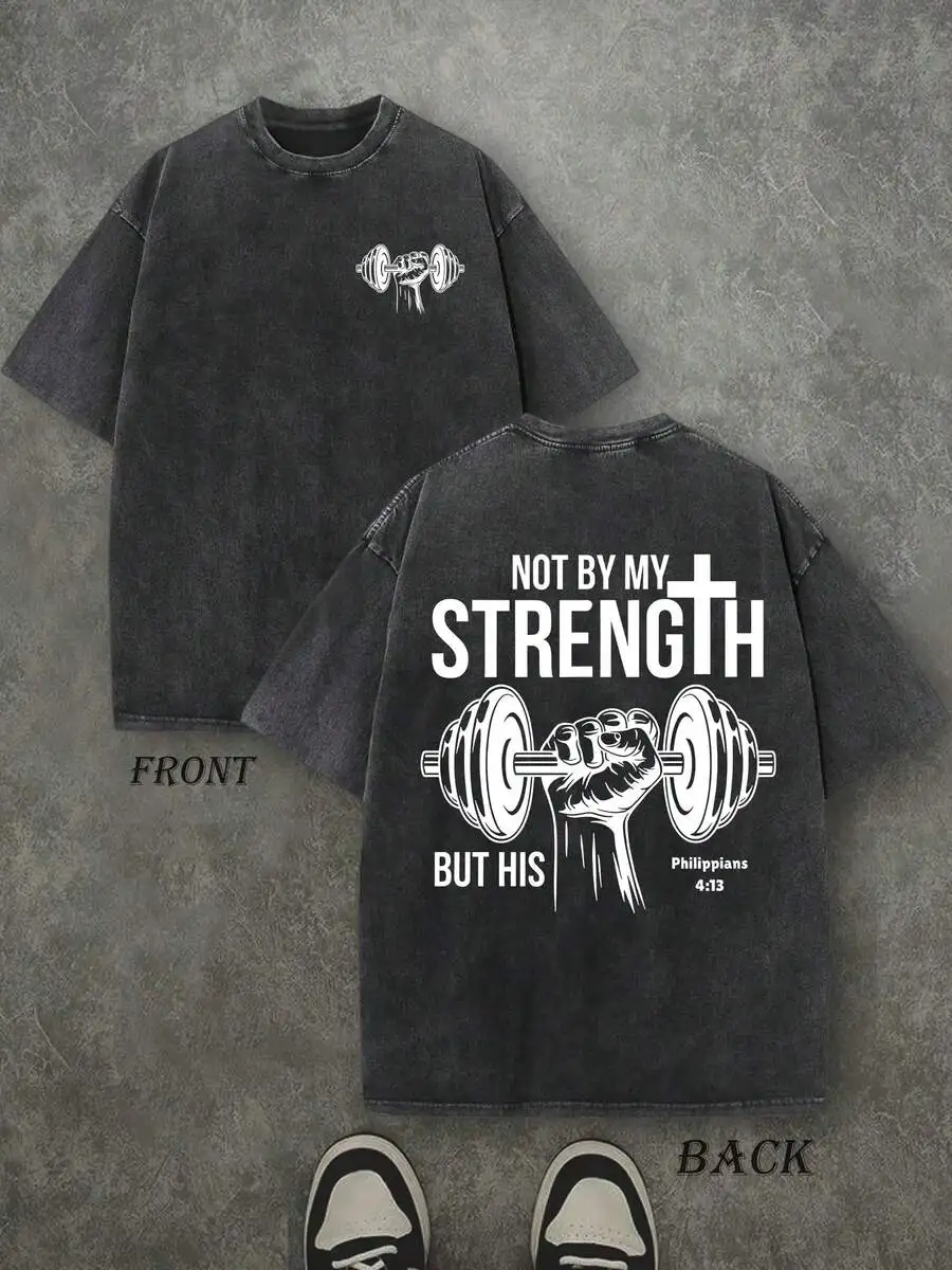 Heavyweight Washed Cotton T-Shirt Unisex Vintage Streetwear Double-Sided 