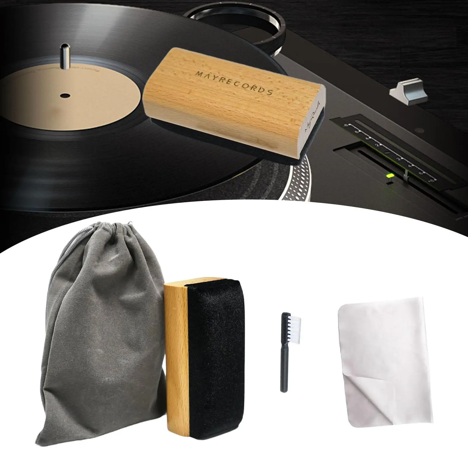 Vinyl Record Cleaner Set Portable Professional Vinyl Record Brush