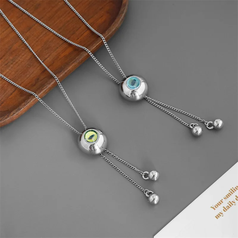 

Модное регулируемое ожерелье «кошачий глаз» в стиле хип-хоп для мужчин и женщин, винтажная ниша, простая изысканная цепочка на ключицу