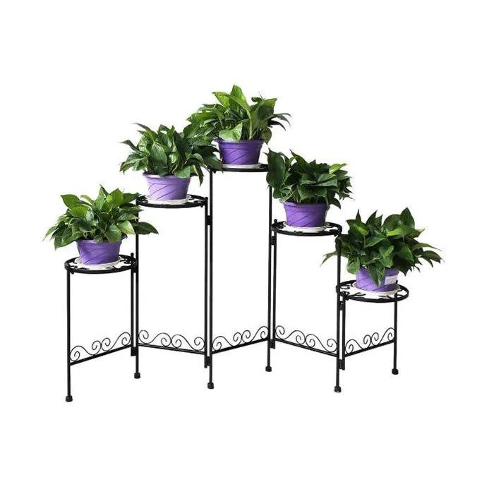 Shelves Multiple Plants Display Rack,5 Tiers Wrought Iron Metal Plant Stands Holder for Flower Potpromote sales