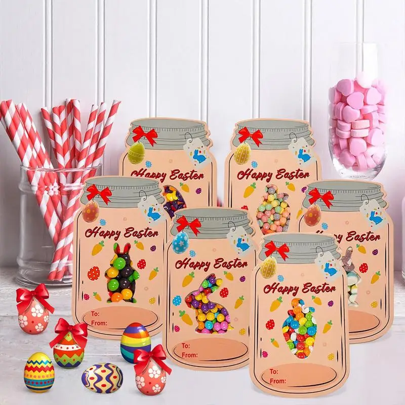 Tarjetas de Pascua, paquete de 24 tarjetas divertidas de Pascua, Kit de tarjetas de Pascua felices, tarjetas de notas de huevos de Pascua, postales de Pascua coloridas para el aula