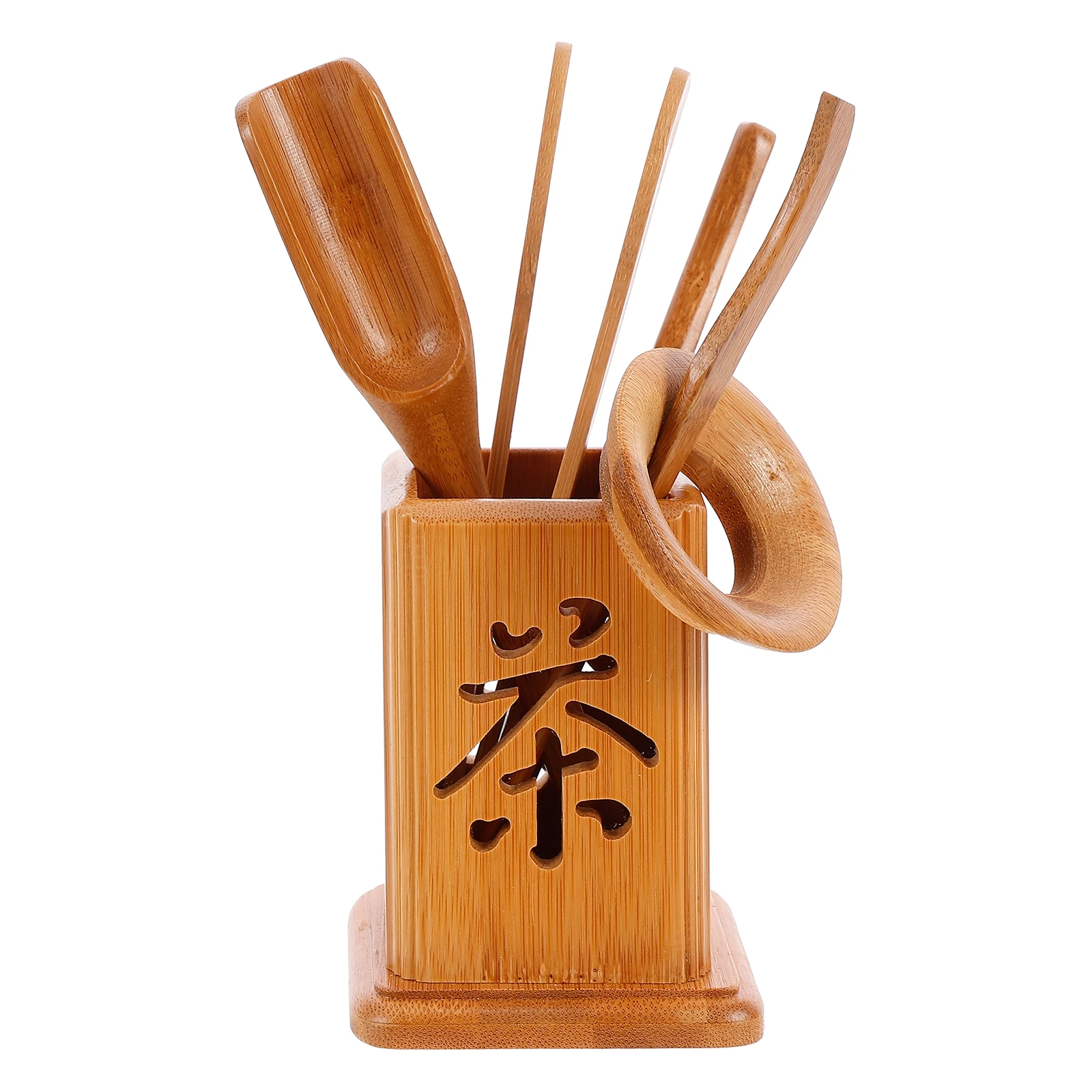 

1 set Six Gentlemen Tea Set Bamboo Material Tools Unique Design Family Friends Japanese Gongfu Accessories Kitchen Bar