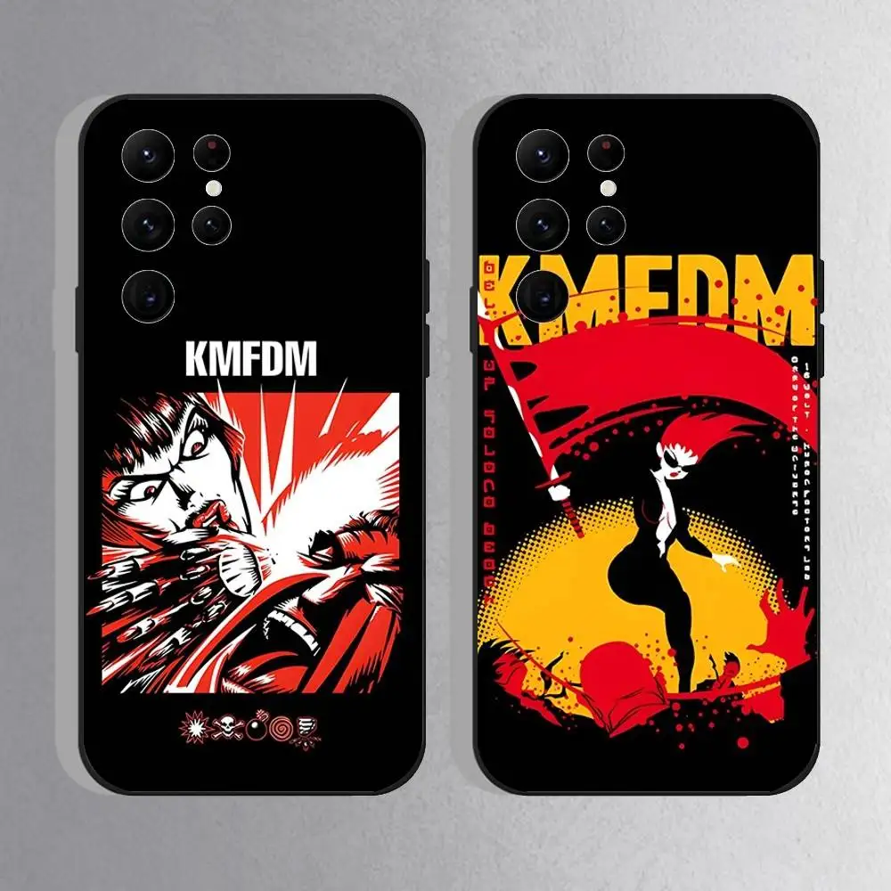 

KMFDM Band Lights Out Phone Case For Samsung S25,S24 Ultra,S20,S30 plus,S22 Plus,S23,Ultra 5G Silicone Black Shell