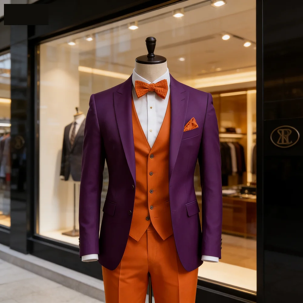 

Мужской официальный бело-оранжевый костюм для свадьбы, выпускного, танцев, торжественных мероприятий, смокинг из 3 предметов, традиционная мужская одежда