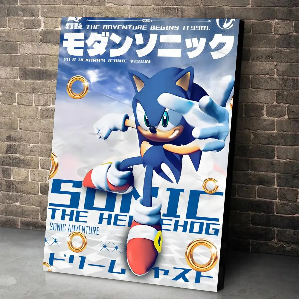 Sonic The Hedgehog Poster-Aufkleber Wandbild Selbstklebende Dekoration für Schlafzimmer Wohnzimmer Zuhause HD-Wandaufkleber Geschenk – Detail 1