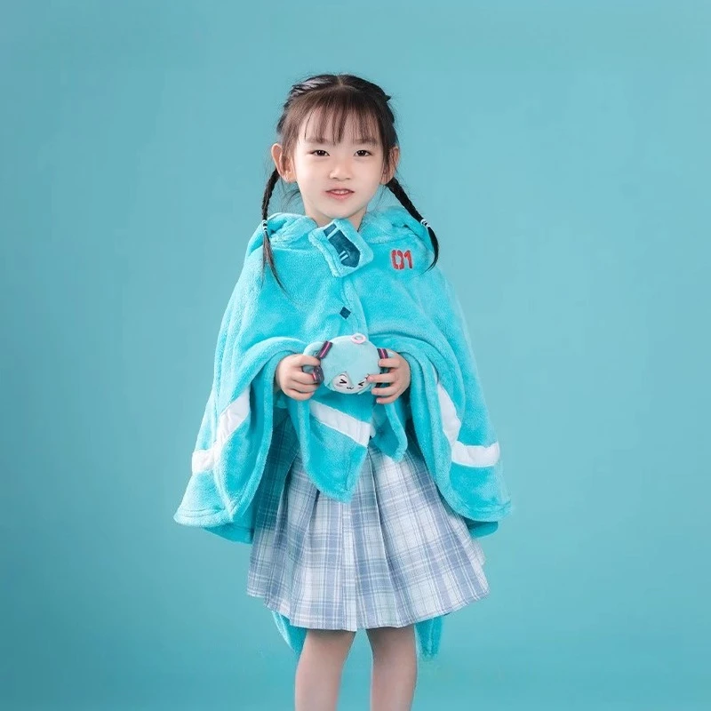 

Hatsune Miku мини многофункциональное одеяло с кондиционером, мягкое плюшевое одеяло в стиле аниме для офиса, дома, сна, милый подарок для косплея