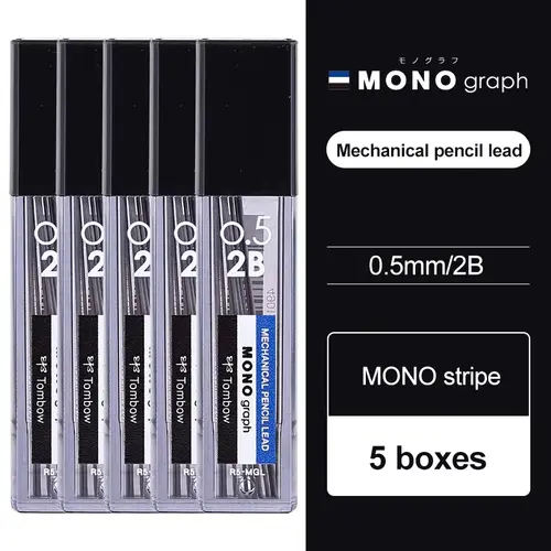 5pcs Japan Tombow Mechanical Pencil Lead MONO Graph 0.5mm Non Breakable Lead Student 2B/HB Activity Lead XCR5-MGL Art Supplies - Image 8