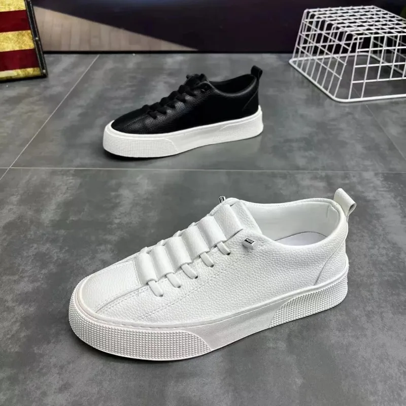Men Sneakers Casual Shoes Men Flats Zapatillas Hombre Lightweight PU Leather Breathable Shoe Mens White Sports Tenis Shoes