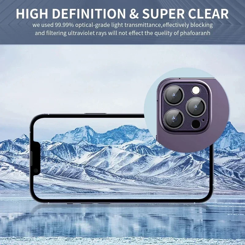1Pcs Metal Camera Lens Protector Glass For IPhone 13 12 11 14 Pro Max HD Back Lens Protective Film For IPhone 12 Mini 15 PRO 14