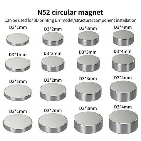 Tiny Magnets Small Magnets For Bambu Lab Circular N52 magnet DIY Parts for 3D printer parts