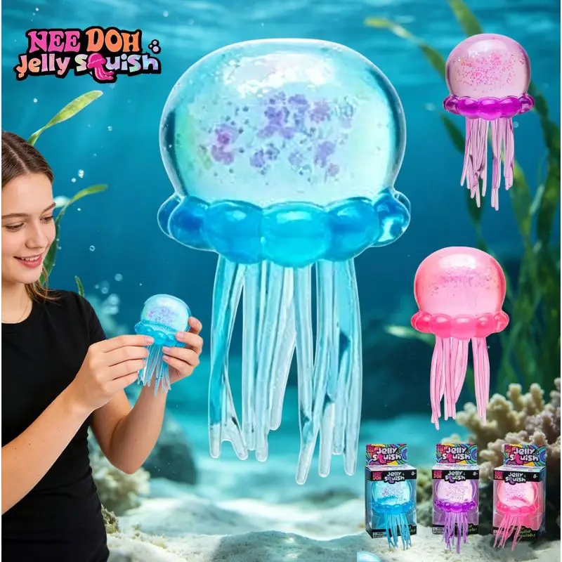 Schylling Nee Doh Jelly Hops Octopus Fidget Toy, Waterproof Water Play Sensory Toy, Great Gift for Boys and Girls