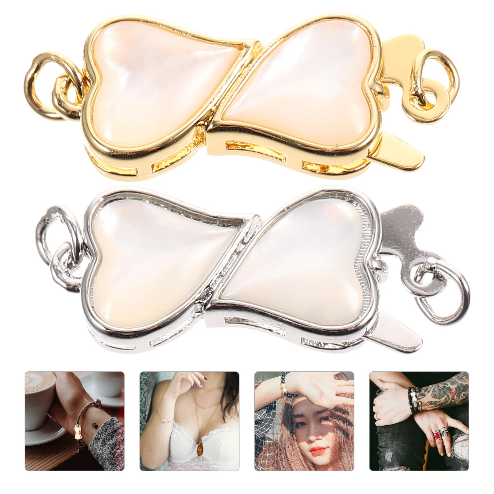 

2 Pcs Shell Necklace Buckle Clasps for Jewelry Bracelet Connector Copper Making